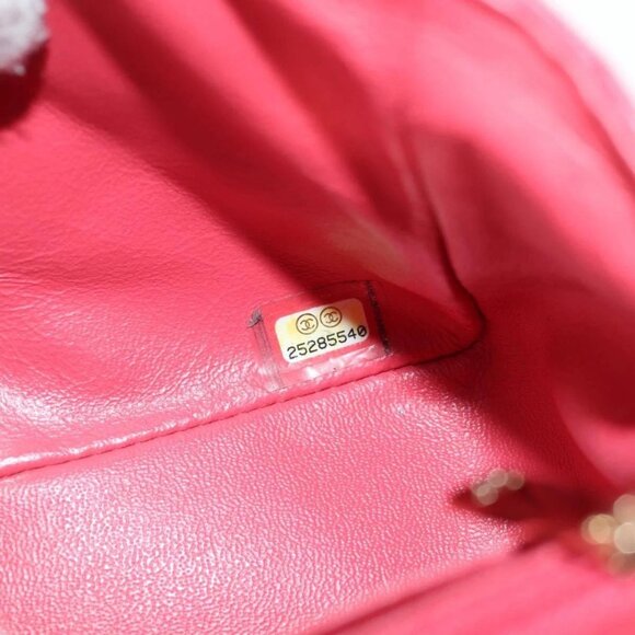 CHANEL Matelasse Chain Shoulder Bag Lamb Skin Pink Gold CC Auth 128553M - Picture 13 of 16